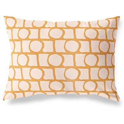 Bonamaison dekorativt kuddöverdrag, orange-Off vit prydnadskudde, heminredning örngott för vardagsrum, soffa, sovrum, storlek: 45 x 60 cm designad och tillverkad i Turkiet Bonamaison dekorativt kuddöverdrag, orange-Off vit prydnadskudde, heminredning örngott för vardagsrum, soffa, sovrum, storlek: 45 x 60 cm designad och tillverkad i Turkiet