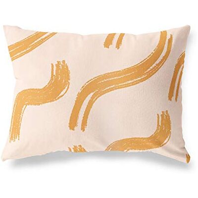 Bonamaison dekorativt kuddöverdrag, orange-Off vit prydnadskudde, heminredning örngott för vardagsrum, soffa, sovrum, storlek: 45 x 60 cm designad och tillverkad i Turkiet Bonamaison dekorativt kuddöverdrag, orange-Off vit prydnadskudde, heminredning örngott för vardagsrum, soffa, sovrum, storlek: 45 x 60 cm designad och tillverkad i Turkiet