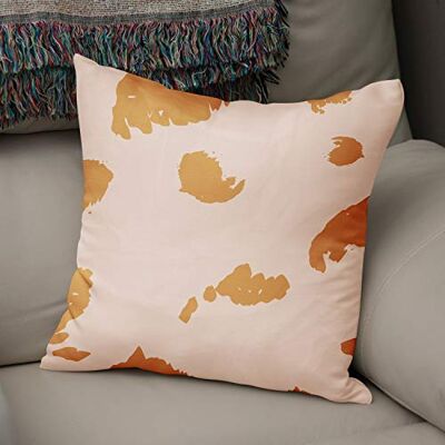Bonamaison dekorativt kuddöverdrag orange och vitt, överdrag till prydnadskudde, heminredning kuddfodral för vardagsrum, soffa, sovrum, storlek: 43 x 43 cm designad och tillverkad i Turkiet Bonamaison dekorativt kuddöverdrag orange och vitt, överdrag till prydnadskudde, heminredning kuddfodral för vardagsrum, soffa, sovrum, storlek: 43 x 43 cm designad och tillverkad i Turkiet