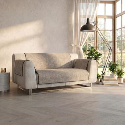 Italian Bed Linen Bekvämt halkfritt sofföverdrag, brun, 2-sits maxi Italian Bed Linen Bekvämt halkfritt sofföverdrag, brun, 2-sits maxi