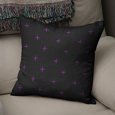 Bonamaison dekorativt kuddöverdrag lila och svart, prydnadskuddöverdrag, heminredning örngott för vardagsrum, soffa, sovrum, storlek: 43 x 43 cm Designad och tillverkad i Turkiet Bonamaison dekorativt kuddöverdrag lila och svart, prydnadskuddöverdrag, heminredning örngott för vardagsrum, soffa, sovrum, storlek: 43 x 43 cm Designad och tillverkad i Turkiet