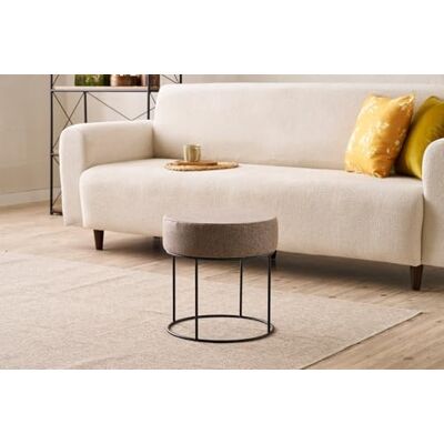 Atelier Del Sofa Atelier Del Soffa Stylish Brown Pouffe med metallben, 40 cm diameter och höjd 50% bomull/50% polyester, Easy Clean Fabric, 32 DNS-skum för komfort Perfekt för moderna living utrymmen Atelier Del Sofa Atelier Del Soffa Stylish Brown Pouffe med metallben, 40 cm diameter och höjd 50% bomull/50% polyester, Easy Clean Fabric, 32 DNS-skum för komfort Perfekt för moderna living utrymmen