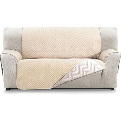 ECOMMERC3 Vändbart sofföverdrag för 2-sits soffa extra mjukt sofföverdrag och maximal koppling beige/linne ECOMMERC3 Vändbart sofföverdrag för 2-sits soffa extra mjukt sofföverdrag och maximal koppling beige/linne