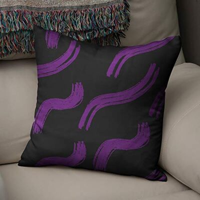 Bonamaison dekorativt kuddöverdrag lila och svart, prydnadskuddöverdrag, heminredning örngott för vardagsrum, soffa, sovrum, storlek: 43 x 43 cm Designad och tillverkad i Turkiet Bonamaison dekorativt kuddöverdrag lila och svart, prydnadskuddöverdrag, heminredning örngott för vardagsrum, soffa, sovrum, storlek: 43 x 43 cm Designad och tillverkad i Turkiet