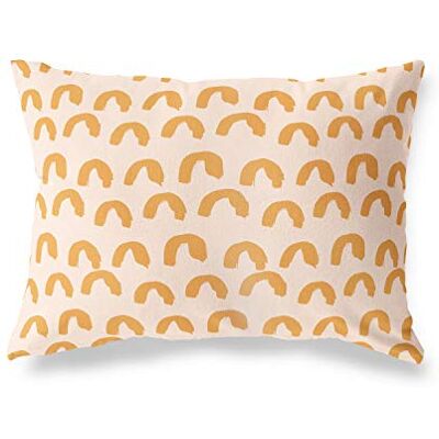 Bonamaison dekorativt kuddöverdrag, orange-Off vit prydnadskudde, heminredning örngott för vardagsrum, soffa, sovrum, storlek: 45 x 60 cm designad och tillverkad i Turkiet Bonamaison dekorativt kuddöverdrag, orange-Off vit prydnadskudde, heminredning örngott för vardagsrum, soffa, sovrum, storlek: 45 x 60 cm designad och tillverkad i Turkiet