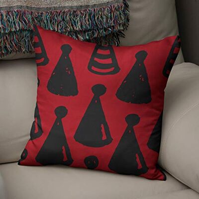 Bonamaison dekorativt kuddöverdrag röd & svart, prydnadskuddöverdrag, heminredning örngott för vardagsrum, soffa, sovrum, storlek: 43 x 43 cm – designad och tillverkad i Turkiet Bonamaison dekorativt kuddöverdrag röd & svart, prydnadskuddöverdrag, heminredning örngott för vardagsrum, soffa, sovrum, storlek: 43 x 43 cm – designad och tillverkad i Turkiet
