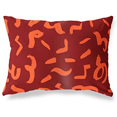Bonamaison dekorativt kuddöverdrag orange & bordeux, prydnadskuddöverdrag, heminredning örngott för vardagsrum, soffa, sovrum, storlek: 35 x 50 cm – designad och tillverkad i Turkiet Bonamaison dekorativt kuddöverdrag orange & bordeux, prydnadskuddöverdrag, heminredning örngott för vardagsrum, soffa, sovrum, storlek: 35 x 50 cm – designad och tillverkad i Turkiet