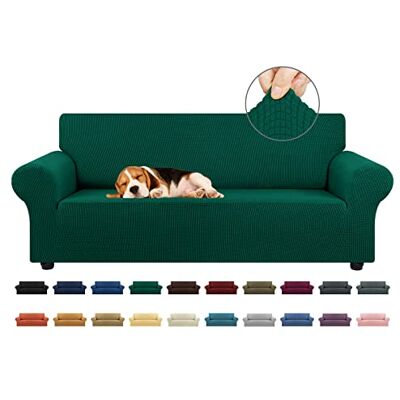 KEKUOU Stretch sofföverdrag, sofföverdrag för 3 kuddar soffa (200 – 238 cm) möbelskydd 3-sits soffa med elastisk botten för barn, hund, Jacquard liten rutig (stor, jägare) KEKUOU Stretch sofföverdrag, sofföverdrag för 3 kuddar soffa (200 – 238 cm) möbelskydd 3-sits soffa med elastisk botten för barn, hund, Jacquard liten rutig (stor, jägare)