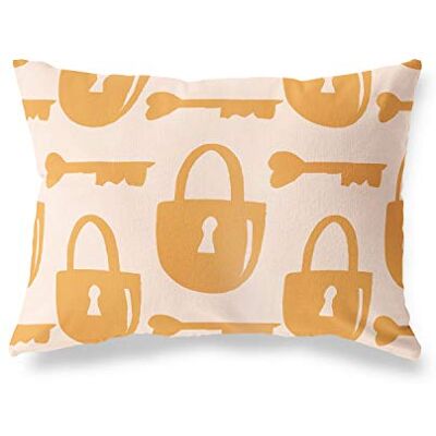 Bonamaison dekorativt kuddöverdrag, orange-Off vit prydnadskudde, heminredning örngott för vardagsrum, soffa, sovrum, storlek: 45 x 60 cm designad och tillverkad i Turkiet Bonamaison dekorativt kuddöverdrag, orange-Off vit prydnadskudde, heminredning örngott för vardagsrum, soffa, sovrum, storlek: 45 x 60 cm designad och tillverkad i Turkiet
