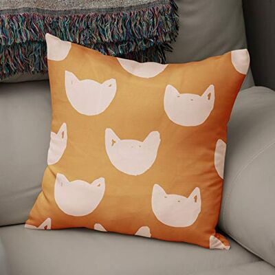 Bonamaison dekorativt kuddöverdrag orange och vitt, överdrag till prydnadskudde, heminredning kuddfodral för vardagsrum, soffa, sovrum, storlek: 43 x 43 cm designad och tillverkad i Turkiet Bonamaison dekorativt kuddöverdrag orange och vitt, överdrag till prydnadskudde, heminredning kuddfodral för vardagsrum, soffa, sovrum, storlek: 43 x 43 cm designad och tillverkad i Turkiet