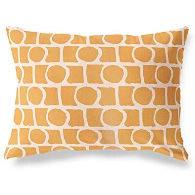 Bonamaison dekorativt kuddöverdrag, orange-Off vit prydnadskudde, heminredning örngott för vardagsrum, soffa, sovrum, storlek: 45 x 60 cm designad och tillverkad i Turkiet Bonamaison dekorativt kuddöverdrag, orange-Off vit prydnadskudde, heminredning örngott för vardagsrum, soffa, sovrum, storlek: 45 x 60 cm designad och tillverkad i Turkiet