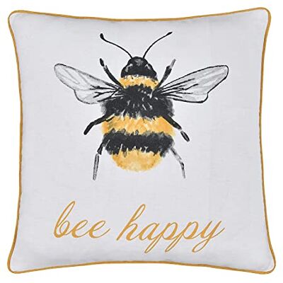 Sleepdown Bumble Bee-fylld kudde med pom pom mjuk dekorativ bomullskudde för heminredning soffa sovrum och bil 45 cm x 45 cm vit Sleepdown Bumble Bee-fylld kudde med pom pom mjuk dekorativ bomullskudde för heminredning soffa sovrum och bil 45 cm x 45 cm vit