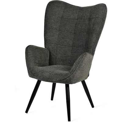 MEUBLE COSY Stoppad fåtölj vardagsrum stol med armstöd relaxfåtölj i tyg med högt ryggstöd metallben för sovrum vardagsrum, duk, grå, 68 x 50 x 106 cm MEUBLE COSY Stoppad fåtölj vardagsrum stol med armstöd relaxfåtölj i tyg med högt ryggstöd metallben för sovrum vardagsrum, duk, grå, 68 x 50 x 106 cm