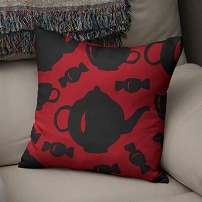 Bonamaison dekorativt kuddöverdrag röd & svart, prydnadskuddöverdrag, heminredning örngott för vardagsrum, soffa, sovrum, storlek: 43 x 43 cm – designad och tillverkad i Turkiet Bonamaison dekorativt kuddöverdrag röd & svart, prydnadskuddöverdrag, heminredning örngott för vardagsrum, soffa, sovrum, storlek: 43 x 43 cm – designad och tillverkad i Turkiet