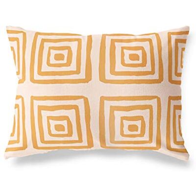Bonamaison dekorativt kuddöverdrag, orange-Off vit prydnadskudde, heminredning örngott för vardagsrum, soffa, sovrum, storlek: 45 x 60 cm designad och tillverkad i Turkiet Bonamaison dekorativt kuddöverdrag, orange-Off vit prydnadskudde, heminredning örngott för vardagsrum, soffa, sovrum, storlek: 45 x 60 cm designad och tillverkad i Turkiet