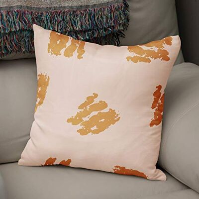 Bonamaison dekorativt kuddöverdrag orange och vitt, överdrag till prydnadskudde, heminredning kuddfodral för vardagsrum, soffa, sovrum, storlek: 43 x 43 cm designad och tillverkad i Turkiet Bonamaison dekorativt kuddöverdrag orange och vitt, överdrag till prydnadskudde, heminredning kuddfodral för vardagsrum, soffa, sovrum, storlek: 43 x 43 cm designad och tillverkad i Turkiet