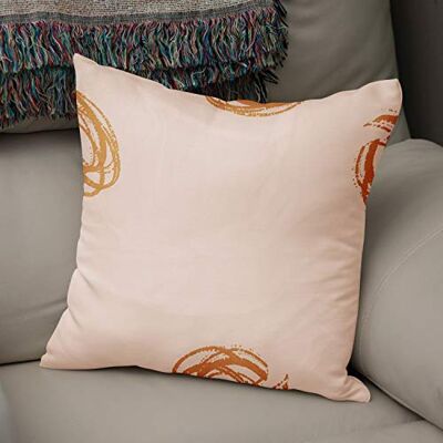Bonamaison dekorativt kuddöverdrag orange och vitt, överdrag till prydnadskudde, heminredning kuddfodral för vardagsrum, soffa, sovrum, storlek: 43 x 43 cm designad och tillverkad i Turkiet Bonamaison dekorativt kuddöverdrag orange och vitt, överdrag till prydnadskudde, heminredning kuddfodral för vardagsrum, soffa, sovrum, storlek: 43 x 43 cm designad och tillverkad i Turkiet