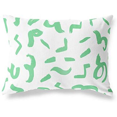 Bonamaison dekorativt kuddöverdrag, bensin grön-vit prydnadskuddöverdrag, heminredning örngott för vardagsrum, soffa, sovrum, storlek: 45 x 60 cm designad och tillverkad i Turkiet Bonamaison dekorativt kuddöverdrag, bensin grön-vit prydnadskuddöverdrag, heminredning örngott för vardagsrum, soffa, sovrum, storlek: 45 x 60 cm designad och tillverkad i Turkiet