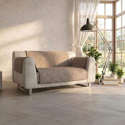 Italian Bed Linen Bekvämt halkfritt sofföverdrag, brun, 2-sits Italian Bed Linen Bekvämt halkfritt sofföverdrag, brun, 2-sits