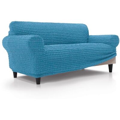FAVERTI ® Superstretchigt 3-sits sofföverdrag 180 till 230 cm Bufali-modell Ljusblå Perfekt överdrag för alla soffformer 3D Jacquard tyg kvalitetsskydd bomullskänsla FAVERTI ® Superstretchigt 3-sits sofföverdrag 180 till 230 cm Bufali-modell Ljusblå Perfekt överdrag för alla soffformer 3D Jacquard tyg kvalitetsskydd bomullskänsla