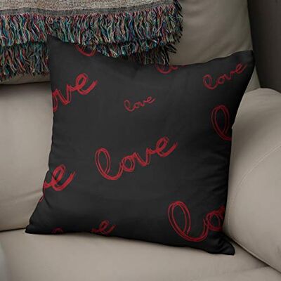 Bonamaison dekorativt kuddöverdrag röd & svart, prydnadskuddöverdrag, heminredning örngott för vardagsrum, soffa, sovrum, storlek: 43 x 43 cm – designad och tillverkad i Turkiet Bonamaison dekorativt kuddöverdrag röd & svart, prydnadskuddöverdrag, heminredning örngott för vardagsrum, soffa, sovrum, storlek: 43 x 43 cm – designad och tillverkad i Turkiet