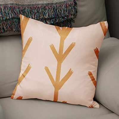 Bonamaison dekorativt kuddöverdrag orange och vitt, överdrag till prydnadskudde, heminredning kuddfodral för vardagsrum, soffa, sovrum, storlek: 43 x 43 cm designad och tillverkad i Turkiet Bonamaison dekorativt kuddöverdrag orange och vitt, överdrag till prydnadskudde, heminredning kuddfodral för vardagsrum, soffa, sovrum, storlek: 43 x 43 cm designad och tillverkad i Turkiet