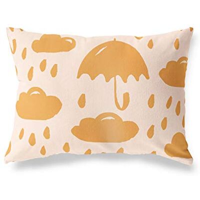 Bonamaison dekorativt kuddöverdrag, orange-Off vit prydnadskudde, heminredning örngott för vardagsrum, soffa, sovrum, storlek: 45 x 60 cm designad och tillverkad i Turkiet Bonamaison dekorativt kuddöverdrag, orange-Off vit prydnadskudde, heminredning örngott för vardagsrum, soffa, sovrum, storlek: 45 x 60 cm designad och tillverkad i Turkiet