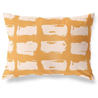 Bonamaison dekorativt kuddöverdrag, orange-Off vit prydnadskudde, heminredning örngott för vardagsrum, soffa, sovrum, storlek: 45 x 60 cm designad och tillverkad i Turkiet Bonamaison dekorativt kuddöverdrag, orange-Off vit prydnadskudde, heminredning örngott för vardagsrum, soffa, sovrum, storlek: 45 x 60 cm designad och tillverkad i Turkiet