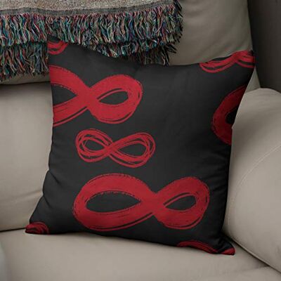 Bonamaison dekorativt kuddöverdrag röd & svart, prydnadskuddöverdrag, heminredning örngott för vardagsrum, soffa, sovrum, storlek: 43 x 43 cm – designad och tillverkad i Turkiet Bonamaison dekorativt kuddöverdrag röd & svart, prydnadskuddöverdrag, heminredning örngott för vardagsrum, soffa, sovrum, storlek: 43 x 43 cm – designad och tillverkad i Turkiet