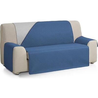 ECOMMERC3 Vändbart sofföverdrag för 2-sits soffa extra mjukt sofföverdrag och maximal koppling av grå/blå ECOMMERC3 Vändbart sofföverdrag för 2-sits soffa extra mjukt sofföverdrag och maximal koppling av grå/blå