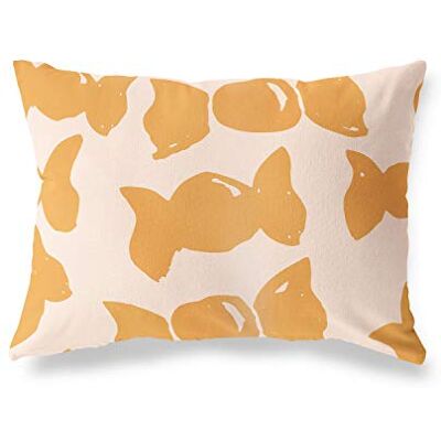 Bonamaison dekorativt kuddöverdrag, orange-Off vit prydnadskudde, heminredning örngott för vardagsrum, soffa, sovrum, storlek: 45 x 60 cm designad och tillverkad i Turkiet Bonamaison dekorativt kuddöverdrag, orange-Off vit prydnadskudde, heminredning örngott för vardagsrum, soffa, sovrum, storlek: 45 x 60 cm designad och tillverkad i Turkiet