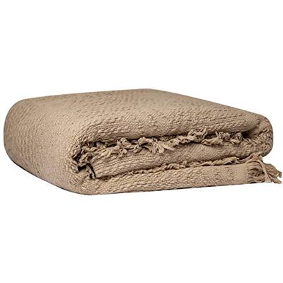 GLORY SEASON 100% bomull filt i latte brun jacqard vävt tyg med lugg mjukt varmt skydd för säng soffa och vardagsrum soffa, stol 127 x 152 cm GLORY SEASON 100% bomull filt i latte brun jacqard vävt tyg med lugg mjukt varmt skydd för säng soffa och vardagsrum soffa, stol 127 x 152 cm