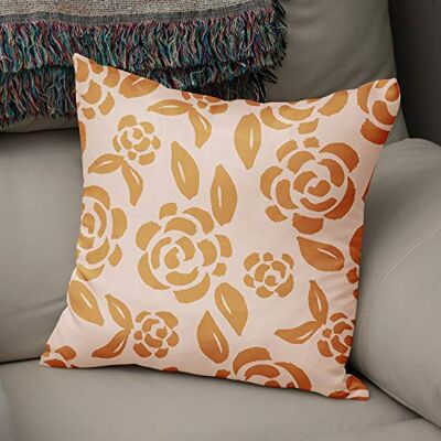 Bonamaison dekorativt kuddöverdrag orange och vitt, överdrag till prydnadskudde, heminredning kuddfodral för vardagsrum, soffa, sovrum, storlek: 43 x 43 cm designad och tillverkad i Turkiet Bonamaison dekorativt kuddöverdrag orange och vitt, överdrag till prydnadskudde, heminredning kuddfodral för vardagsrum, soffa, sovrum, storlek: 43 x 43 cm designad och tillverkad i Turkiet