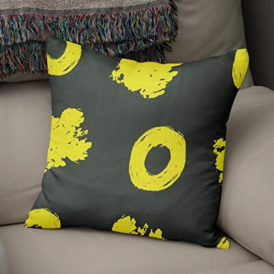 Bonamaison dekorativt kuddöverdrag neon gul & rök, prydnadskuddöverdrag, heminredning örngott för vardagsrum, soffa, sovrum, storlek: 43 x 43 cm designad och tillverkad i Turkiet Bonamaison dekorativt kuddöverdrag neon gul & rök, prydnadskuddöverdrag, heminredning örngott för vardagsrum, soffa, sovrum, storlek: 43 x 43 cm designad och tillverkad i Turkiet
