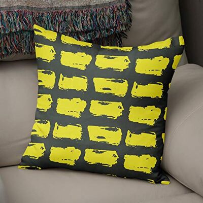 Bonamaison dekorativt kuddöverdrag neon gul & rök, prydnadskuddöverdrag, heminredning örngott för vardagsrum, soffa, sovrum, storlek: 43 x 43 cm designad och tillverkad i Turkiet Bonamaison dekorativt kuddöverdrag neon gul & rök, prydnadskuddöverdrag, heminredning örngott för vardagsrum, soffa, sovrum, storlek: 43 x 43 cm designad och tillverkad i Turkiet