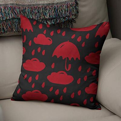 Bonamaison dekorativt kuddöverdrag röd & svart, prydnadskuddöverdrag, heminredning örngott för vardagsrum, soffa, sovrum, storlek: 43 x 43 cm – designad och tillverkad i Turkiet Bonamaison dekorativt kuddöverdrag röd & svart, prydnadskuddöverdrag, heminredning örngott för vardagsrum, soffa, sovrum, storlek: 43 x 43 cm – designad och tillverkad i Turkiet
