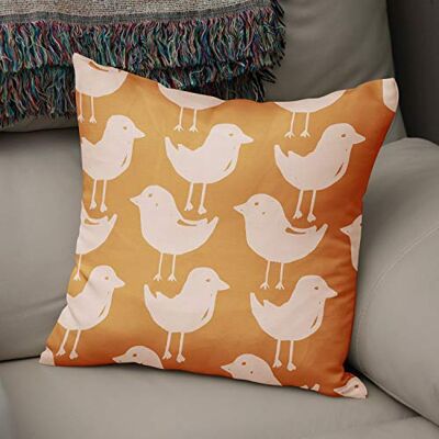 Bonamaison dekorativt kuddöverdrag orange och vitt, överdrag till prydnadskudde, heminredning kuddfodral för vardagsrum, soffa, sovrum, storlek: 43 x 43 cm designad och tillverkad i Turkiet Bonamaison dekorativt kuddöverdrag orange och vitt, överdrag till prydnadskudde, heminredning kuddfodral för vardagsrum, soffa, sovrum, storlek: 43 x 43 cm designad och tillverkad i Turkiet