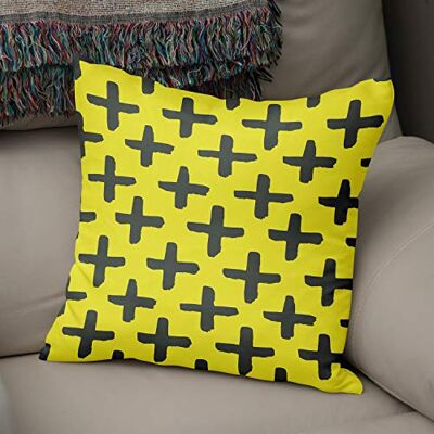 Bonamaison dekorativt kuddöverdrag neon gul & rök, prydnadskuddöverdrag, heminredning örngott för vardagsrum, soffa, sovrum, storlek: 43 x 43 cm designad och tillverkad i Turkiet Bonamaison dekorativt kuddöverdrag neon gul & rök, prydnadskuddöverdrag, heminredning örngott för vardagsrum, soffa, sovrum, storlek: 43 x 43 cm designad och tillverkad i Turkiet