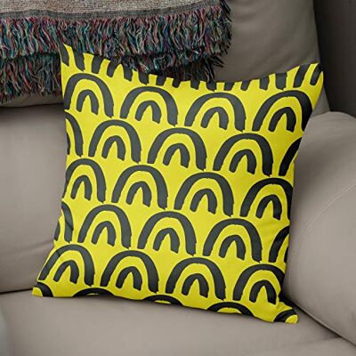 Bonamaison dekorativt kuddöverdrag neon gul & rök, prydnadskuddöverdrag, heminredning örngott för vardagsrum, soffa, sovrum, storlek: 43 x 43 cm designad och tillverkad i Turkiet Bonamaison dekorativt kuddöverdrag neon gul & rök, prydnadskuddöverdrag, heminredning örngott för vardagsrum, soffa, sovrum, storlek: 43 x 43 cm designad och tillverkad i Turkiet