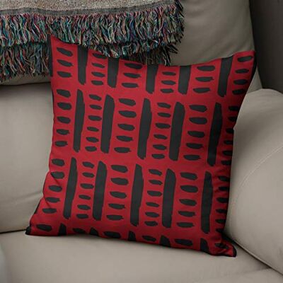 Bonamaison dekorativt kuddöverdrag röd & svart, prydnadskuddöverdrag, heminredning örngott för vardagsrum, soffa, sovrum, storlek: 43 x 43 cm – designad och tillverkad i Turkiet Bonamaison dekorativt kuddöverdrag röd & svart, prydnadskuddöverdrag, heminredning örngott för vardagsrum, soffa, sovrum, storlek: 43 x 43 cm – designad och tillverkad i Turkiet