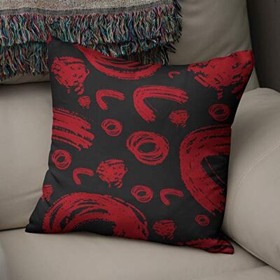 Bonamaison dekorativt kuddöverdrag röd & svart, prydnadskuddöverdrag, heminredning örngott för vardagsrum, soffa, sovrum, storlek: 43 x 43 cm – designad och tillverkad i Turkiet Bonamaison dekorativt kuddöverdrag röd & svart, prydnadskuddöverdrag, heminredning örngott för vardagsrum, soffa, sovrum, storlek: 43 x 43 cm – designad och tillverkad i Turkiet