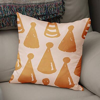 Bonamaison dekorativt kuddöverdrag orange och vitt, överdrag till prydnadskudde, heminredning kuddfodral för vardagsrum, soffa, sovrum, storlek: 43 x 43 cm designad och tillverkad i Turkiet Bonamaison dekorativt kuddöverdrag orange och vitt, överdrag till prydnadskudde, heminredning kuddfodral för vardagsrum, soffa, sovrum, storlek: 43 x 43 cm designad och tillverkad i Turkiet