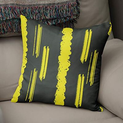 Bonamaison dekorativt kuddöverdrag neon gul & rök, prydnadskuddöverdrag, heminredning örngott för vardagsrum, soffa, sovrum, storlek: 43 x 43 cm designad och tillverkad i Turkiet Bonamaison dekorativt kuddöverdrag neon gul & rök, prydnadskuddöverdrag, heminredning örngott för vardagsrum, soffa, sovrum, storlek: 43 x 43 cm designad och tillverkad i Turkiet
