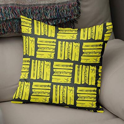 Bonamaison dekorativt kuddöverdrag neon gul & rök, prydnadskuddöverdrag, heminredning örngott för vardagsrum, soffa, sovrum, storlek: 43 x 43 cm designad och tillverkad i Turkiet Bonamaison dekorativt kuddöverdrag neon gul & rök, prydnadskuddöverdrag, heminredning örngott för vardagsrum, soffa, sovrum, storlek: 43 x 43 cm designad och tillverkad i Turkiet