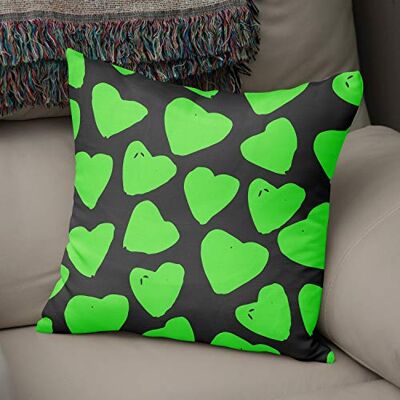 Bonamaison dekorativt kuddöverdrag neongrön och rök, prydnadskuddöverdrag, heminredning örngott för vardagsrum, soffa, sovrum, storlek: 43 x 43 cm designad och tillverkad i Turkiet Bonamaison dekorativt kuddöverdrag neongrön och rök, prydnadskuddöverdrag, heminredning örngott för vardagsrum, soffa, sovrum, storlek: 43 x 43 cm designad och tillverkad i Turkiet