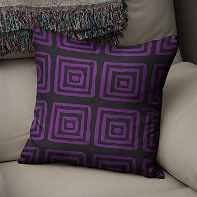 Bonamaison dekorativt kuddöverdrag lila och svart, prydnadskuddöverdrag, heminredning örngott för vardagsrum, soffa, sovrum, storlek: 43 x 43 cm Designad och tillverkad i Turkiet Bonamaison dekorativt kuddöverdrag lila och svart, prydnadskuddöverdrag, heminredning örngott för vardagsrum, soffa, sovrum, storlek: 43 x 43 cm Designad och tillverkad i Turkiet