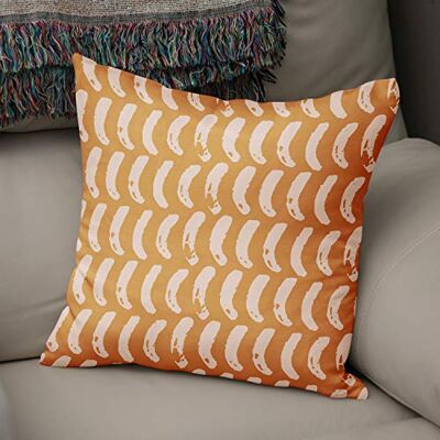 Bonamaison dekorativt kuddöverdrag orange och vitt, överdrag till prydnadskudde, heminredning kuddfodral för vardagsrum, soffa, sovrum, storlek: 43 x 43 cm designad och tillverkad i Turkiet Bonamaison dekorativt kuddöverdrag orange och vitt, överdrag till prydnadskudde, heminredning kuddfodral för vardagsrum, soffa, sovrum, storlek: 43 x 43 cm designad och tillverkad i Turkiet