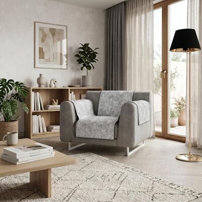 Italian Bed Linen GLAMOUR halkfritt sofföverdrag tillverkat i Italien – 1-sits sofföverdrag med armstöd, säte 60 cm, skydd med halkfri gummibotten, hantverks-sofföverdrag i fast färg – mörkgrå Italian Bed Linen GLAMOUR halkfritt sofföverdrag tillverkat i Italien – 1-sits sofföverdrag med armstöd, säte 60 cm, skydd med halkfri gummibotten, hantverks-sofföverdrag i fast färg – mörkgrå