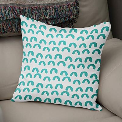 Bonamaison dekorativt kuddöverdrag turkos och vit, prydnadskuddöverdrag, heminredning örngott för vardagsrum, soffa, sovrum, storlek: 43 x 43 cm designad och tillverkad i Turkiet Bonamaison dekorativt kuddöverdrag turkos och vit, prydnadskuddöverdrag, heminredning örngott för vardagsrum, soffa, sovrum, storlek: 43 x 43 cm designad och tillverkad i Turkiet