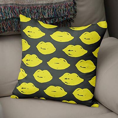 Bonamaison dekorativt kuddöverdrag neon gul & rök, prydnadskuddöverdrag, heminredning örngott för vardagsrum, soffa, sovrum, storlek: 43 x 43 cm designad och tillverkad i Turkiet Bonamaison dekorativt kuddöverdrag neon gul & rök, prydnadskuddöverdrag, heminredning örngott för vardagsrum, soffa, sovrum, storlek: 43 x 43 cm designad och tillverkad i Turkiet